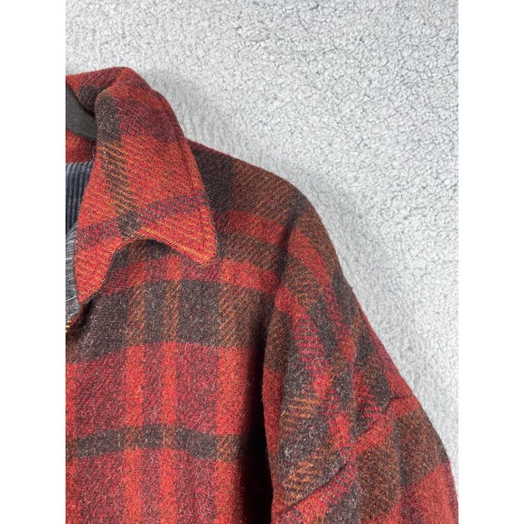 Vintage XXX Snowboard Wax Mens Size XL Red Plaid Wool Blend Full Zip Jacket Rare - Picture 11 of 13